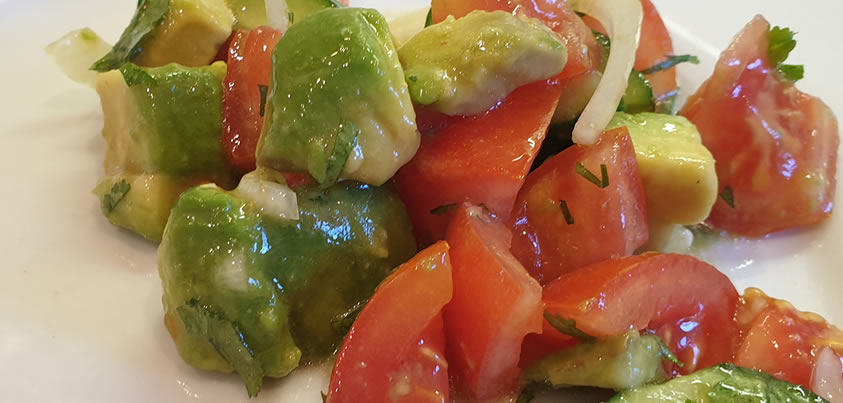 Avocado, Cucumber and Tomato Salad