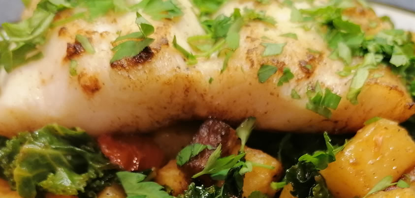 Cod with Chorizo and Potato