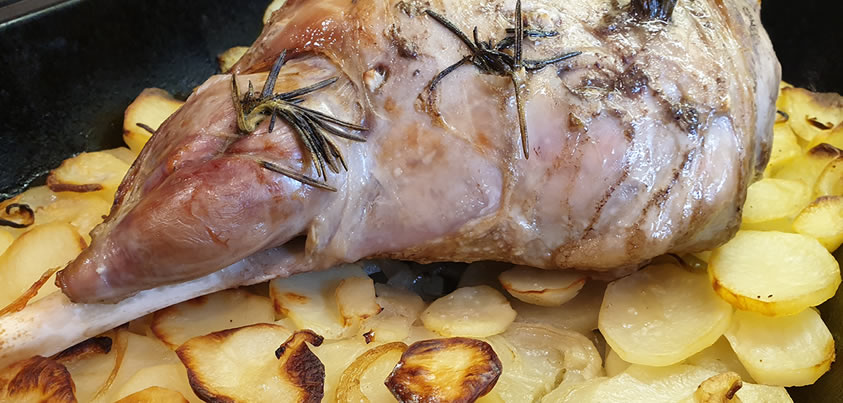 French Leg of Lamb with Boulanger Potatoes