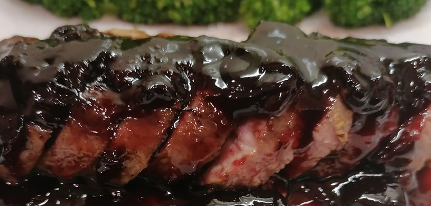 Peppered Duck with Port and Cherry Sauce